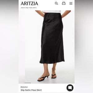 NWT Aritzia Babaton Satin Slip Maxi Skirt